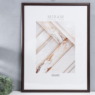 Фоторамка для фото 60×80 см «МИРАМ», пластик, тёмный орех, (пластиковый экран)