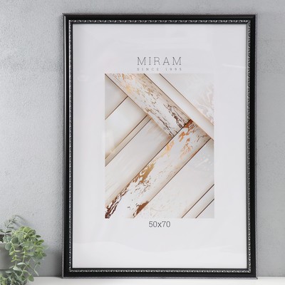 Фоторамка для фото 50×70 см «МИРАМ», пластик, чёрный, (пластиковый экран)