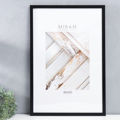 Фоторамка для фото 40×60 см «МИРАМ», пластик, чёрный, (пластиковый экран)