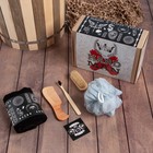 Набор подарочный «Этель» Hard man, полотенце 30×60 см, мочалка, расчёска - Фото 2