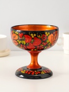 Конфетница на ножке «Сласть», 14.5×15 см, дерево, хохлома - Фото 1