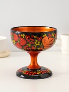 Конфетница на ножке «Сласть», 14.5×15 см, дерево, хохлома - Фото 4