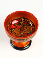 Конфетница на ножке «Сласть», 14.5×15 см, дерево, хохлома - Фото 4