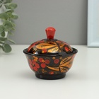 Солонка с крышкой «Ягодка», 9×6.5 см, хохлома, дерево - Фото 2