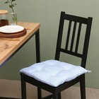 Сидушка на стул Этель "Клеточка" 40х40 см, цв. синий, 100% полиэстер - фото 10064568