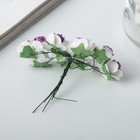 Декор для творчества "Роза двухцветная"МИКС (1 набор=1 букету) в букете 12 шт. 6 см - Фото 2