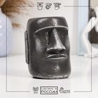 Декоративное кашпо для цветов «Истукан моаи», 100 мл, h=11 см, гипс, серое - Фото 1