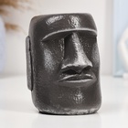 Декоративное кашпо для цветов «Истукан моаи», 100 мл, h=11 см, гипс, серое - Фото 2