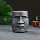Кашпо - органайзер "Истукан моаи" серый камень, 10см - фото 9764677
