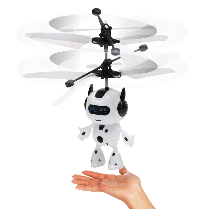 Летающая игрушка «Космобот», работает от аккумулятора, цвет бело-чёрный - фото 1891403055
