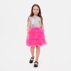 Платье для девочки с пайетками KAFTAN, размер 28 (86-92), цвет ярко-розовый - фото 1666547