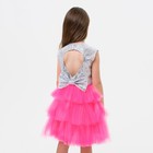 Платье для девочки с пайетками KAFTAN, размер 28 (86-92), цвет ярко-розовый - Фото 4