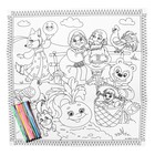 Раскраска - коврик «Сказка», 50 × 50 см, с фломастерами, с игрушками, многоразовый - Фото 5