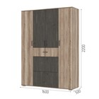 Шкаф трехстворчтатый Дуэт, с ящиками, 1600х500х2200, Дуб каньон/Железный камень - фото 21871310