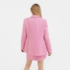 Пиджак женский двубортный MIST р. 42, розовый/белый - Фото 4