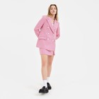 Пиджак женский двубортный MIST р. 42, розовый/белый - Фото 2