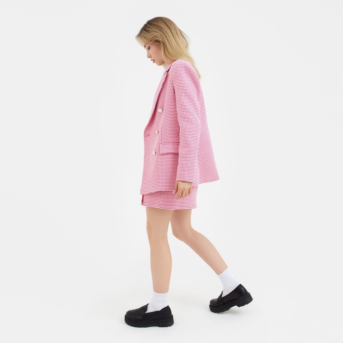 Пиджак женский двубортный MIST р. 44, розовый/белый