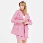 Пиджак женский двубортный MIST р. 46, розовый/белый - фото 10344254