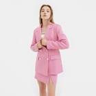 Пиджак женский двубортный MIST р. 50, розовый/белый - Фото 5