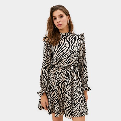 Платье мини женское c крылышками MIST, размер 48, бежевое