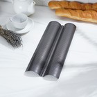 Форма для выпечки Доляна «Хлеб. Багет», 38×16.5×2.5 см, перфорированная, антипригарное покрытие - Фото 5