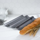 Форма для выпечки перфорированная Доляна «Хлеб. Багет», 38×23,5×2,5 см, антипригарное покрытие - Фото 6