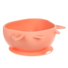 Тарелка детская на присоске, силиконовая, цвет розовый, р-р: 12×15×5.5 см - Фото 8