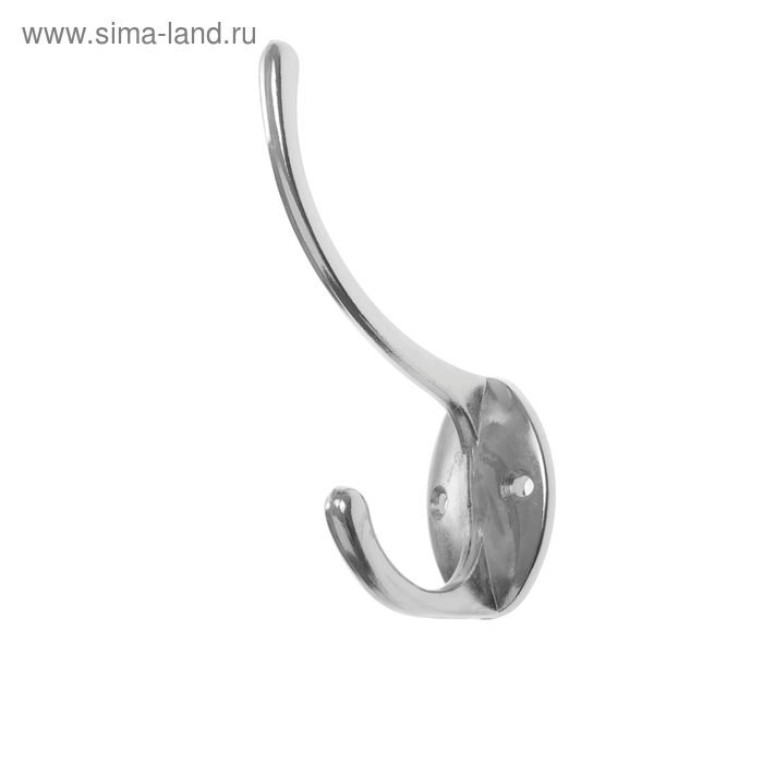 Крючок-вешалка, двухрожковый (арт.207), цвет хром - Фото 1