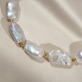 

Колье прямоугольники через бисер "Жемчуг барокко" на шпинели, 44см + 5см удлинитель золото