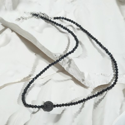 Бусы шар №10 «Шпинель», цвет чёрный, 40см + 5см удлинитель