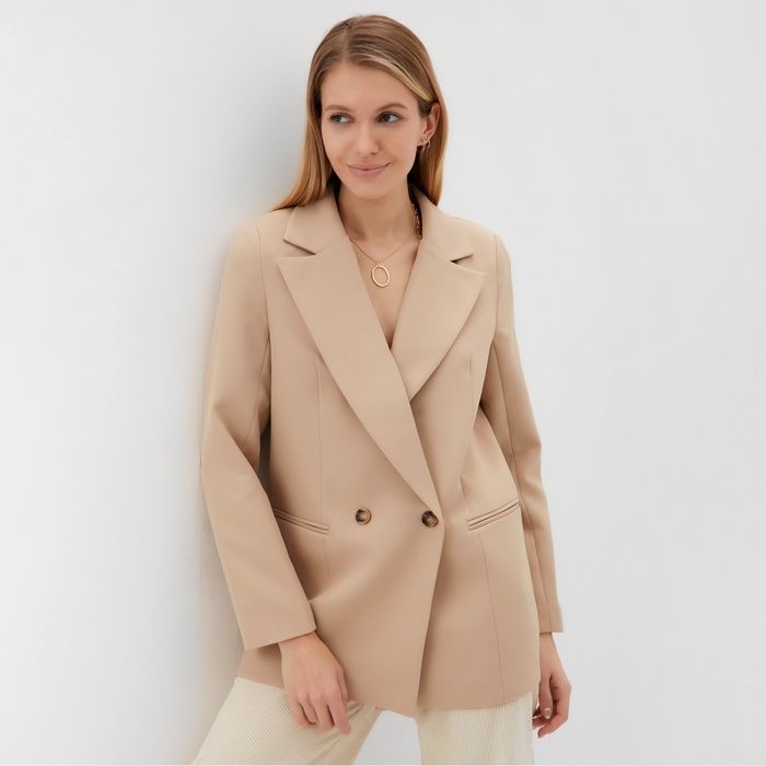 Пиджак женский MINAKU: Classic цвет бежевый, размер 48 57975