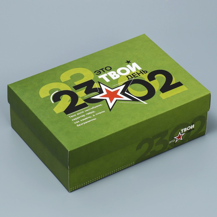 Коробка подарочная складная, упаковка, «23.02», 21 х 15 х 7 см - фото 1906115126