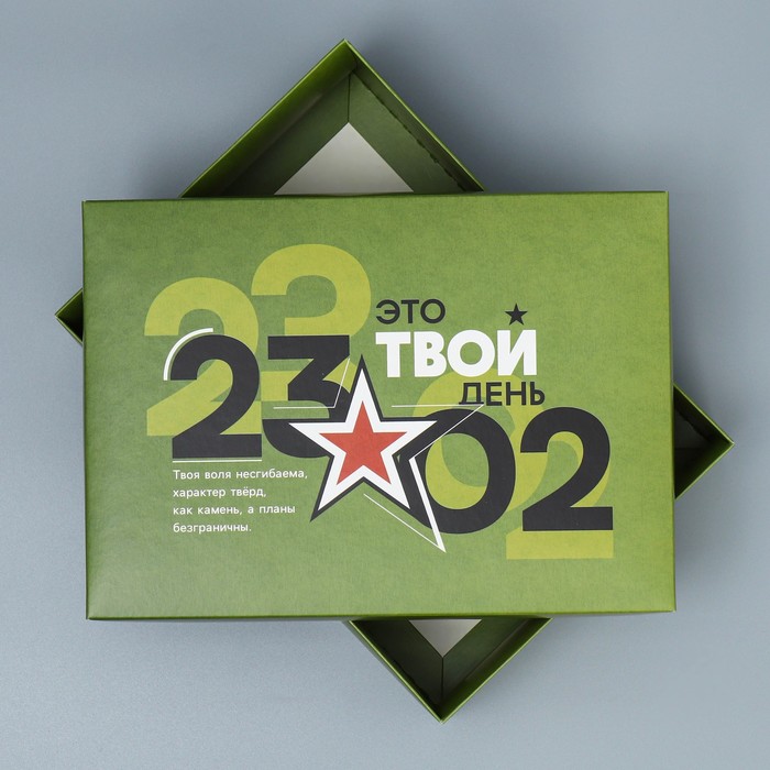 Коробка подарочная складная, упаковка, «23.02», 21 х 15 х 7 см - фото 1906115127