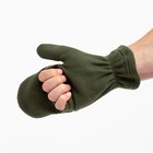 Варежки мужские с откидным верхом флис , цвет хаки - фото 25394519