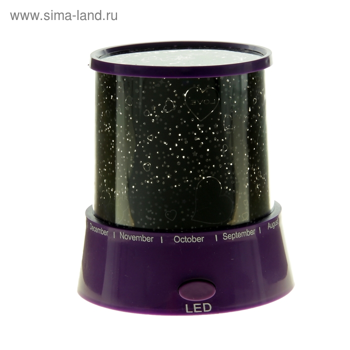 Ночник-проектор "Звёздное небо" 4 LED, 12 см, сиреневый (DC/5V, USB или 3*АА не в комплекте) - Фото 1