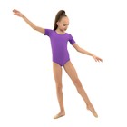 Купальник гимнастический Grace Dance, с коротким рукавом, р. 28, цвет фиолетовый - Фото 3