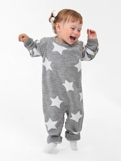 Комбинезон вязаный Крошка Я «Звезды», рост 62-68 см