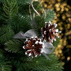 Подвеска новогодняя на ёлку «Шишка и веточка» набор 2 шт. - Фото 1