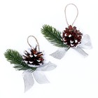 Подвеска новогодняя на ёлку «Шишка и веточка» набор 2 шт. - Фото 3
