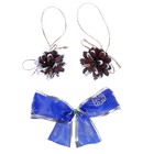 Композиция «Синий бантик и шишки» - Фото 2