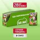 ШБ Влажный корм KiteKat для кошек, говядина в соусе, пауч 28х85 г 9176052 - фото 16350393