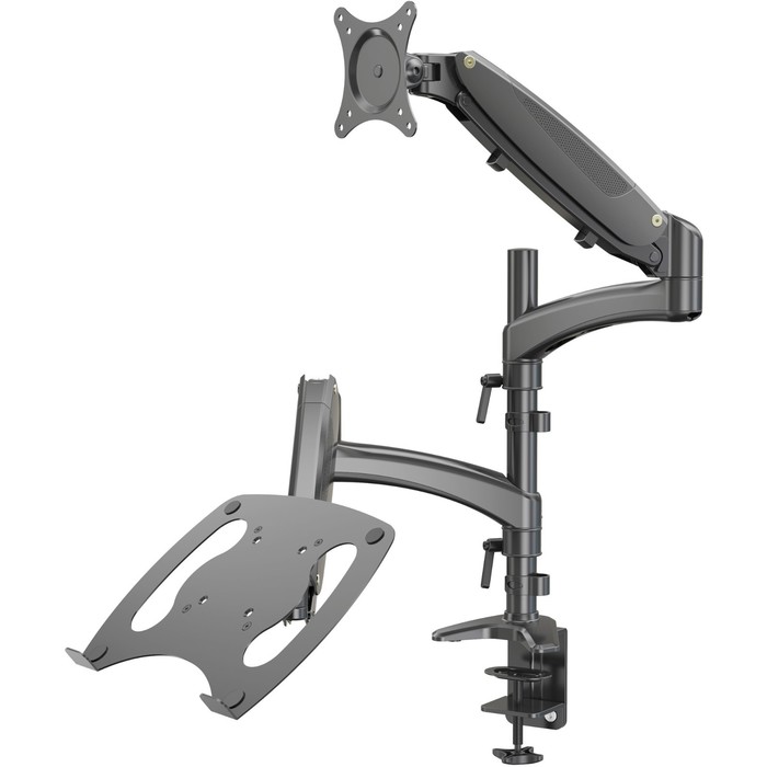 Кронштейн Cactus CS-VM-LH08-BK, для монитора/ноутбука, 13"-27", до 8 кг, чёрный - Фото 1