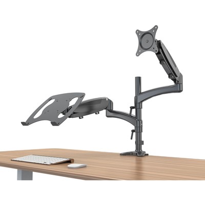Кронштейн Cactus CS-VM-LH08-BK, для монитора/ноутбука, 13"-27", до 8 кг, чёрный