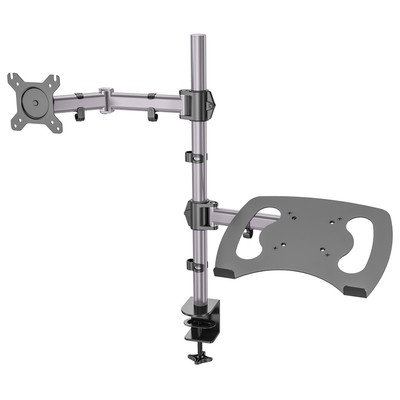 Кронштейн Cactus CS-VM-LH07-AL, для монитора/ноутбука, 13"-27", до 8 кг, чёрный