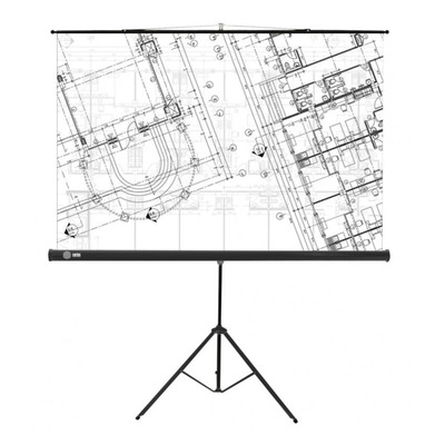 Экран Cactus CS-PST-127×127 127×127 см, 1:1, напольный, рулонный, чёрный