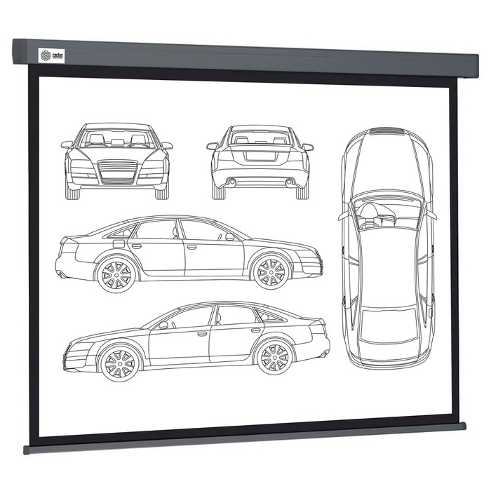 Экран Cactus 168x299см CS-PSW-168X299-SG, 16:9, настенно-потолочный, рулонный, серый - Фото 1