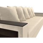 Прямой диван «Дубай лайт», еврокнижка, полки слева, микровельвет, цвет бежевый - Фото 4