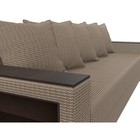 Прямой диван «Дубай лайт», еврокнижка, полки слева, цвет рогожка корфу 03 - Фото 4