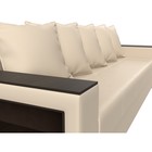 Прямой диван «Дубай лайт», еврокнижка, полки слева, экокожа, цвет бежевый - Фото 4