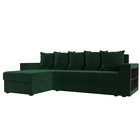 Угловой диван «Дубай лайт», еврокнижка, угол левый, велюр, цвет зелёный - Фото 1